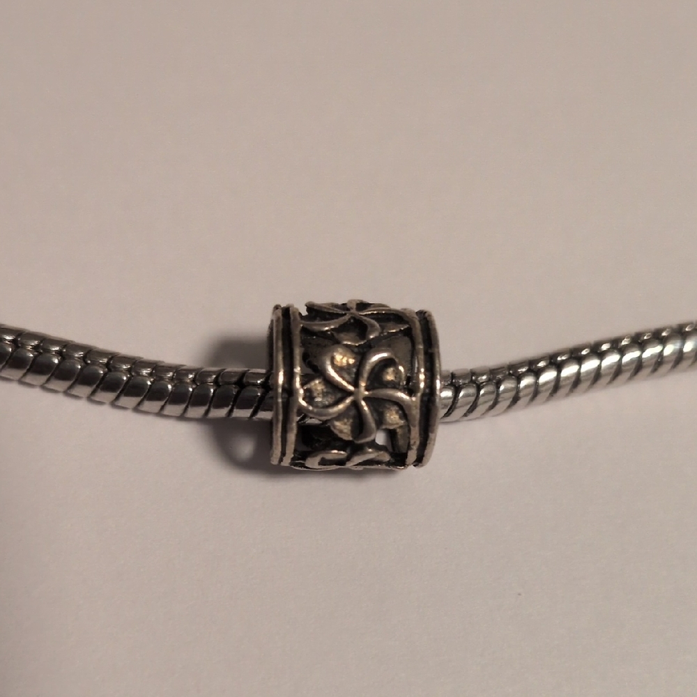 Silver‎ Floral Charm for Pandora Style Bracelet